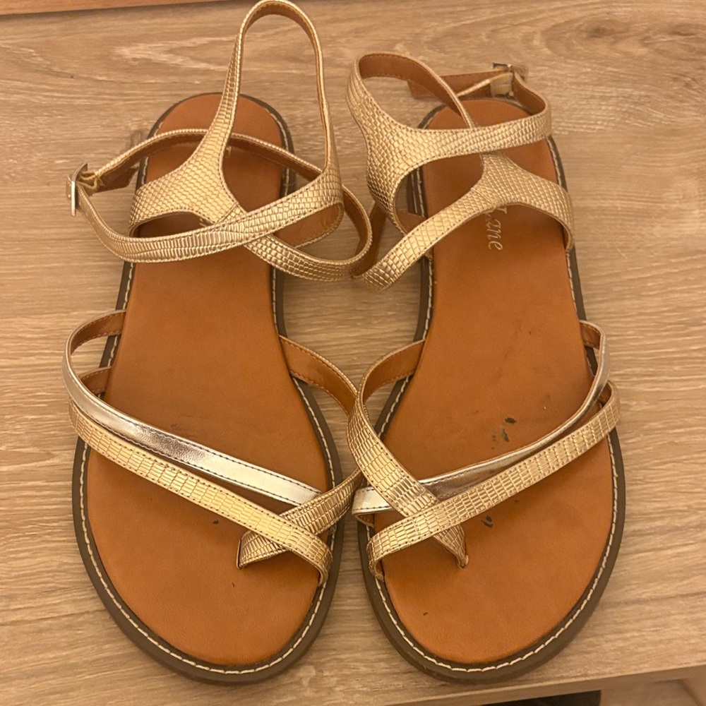 Essex Lane Metallic Gold Sandals